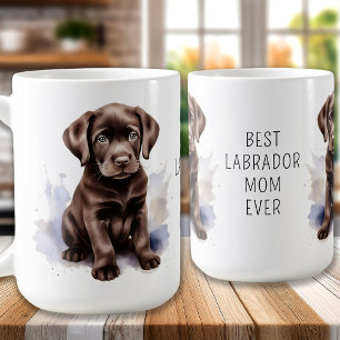 Chocolate LABRADOR MOM Dog Lover Cute Puppy Coffee Mug