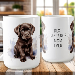 Chocolate LABRADOR MOM Dog Lover Cute Puppy Coffee Mug
