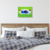 Chocolate Labrador on the Couch Artwork Canvas Print (Insitu(Bedroom))