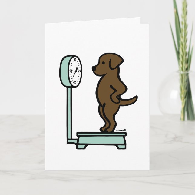 Chocolate Labrador on the Scale Card (Front)
