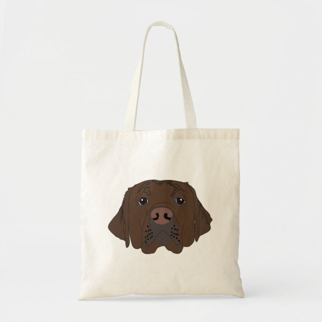 Chocolate Labrador on Tote Bag (Front)