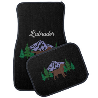 Chocolate Labrador Outline Evergreen Car Floor Mat