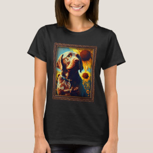 Chocolate Labrador Painting Sunflower Flower Mom W T-Shirt