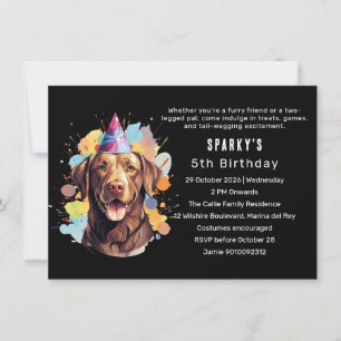 Chocolate Labrador Paw-ty: A Birthday Bash Invitation