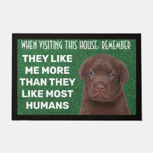 Chocolate Labrador personalized doormat