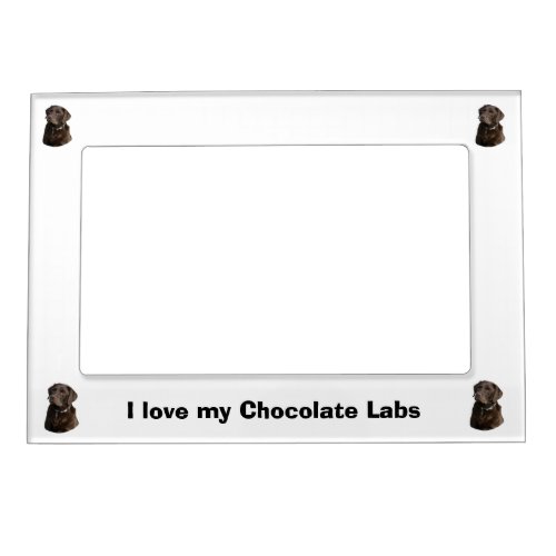 Chocolate Labrador photo portrait Magnetic Picture Frame