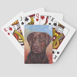 Chocolate Labrador Poker Cards