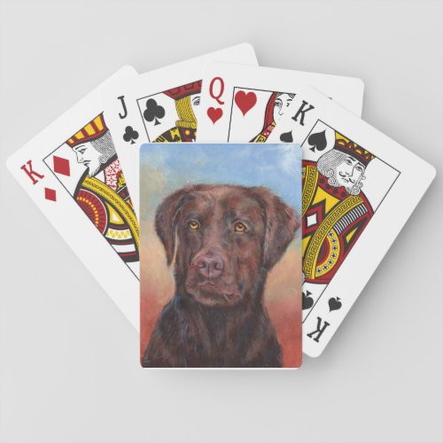 Chocolate Labrador Poker Cards