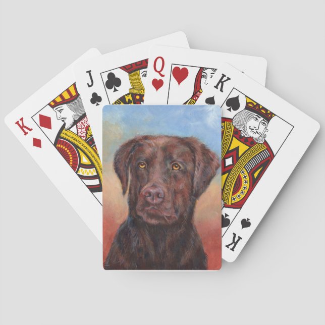 Chocolate Labrador Poker Cards (Back)