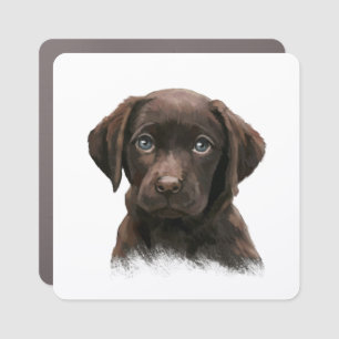 Chocolate Labrador Puppy Car Magnet