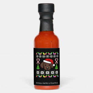 Chocolate Labrador Puppy Christmas Santa Oversized Hot Sauces