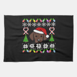 Chocolate Labrador Puppy Christmas Santa Oversized Kitchen Towel