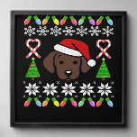 Chocolate Labrador Puppy Christmas Santa Oversized Peel And Stick Photo Tile