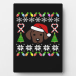 Chocolate Labrador Puppy Christmas Santa Oversized Plaque