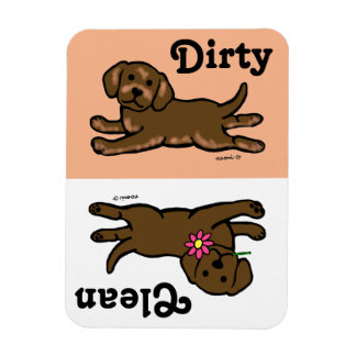 Chocolate Labrador Puppy Clean / Dirty Magnet