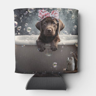 Chocolate Labrador Puppy Dog Spa Cute Can Cooler