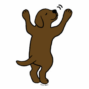 Chocolate Labrador Puppy Hug Cartoon Cutout