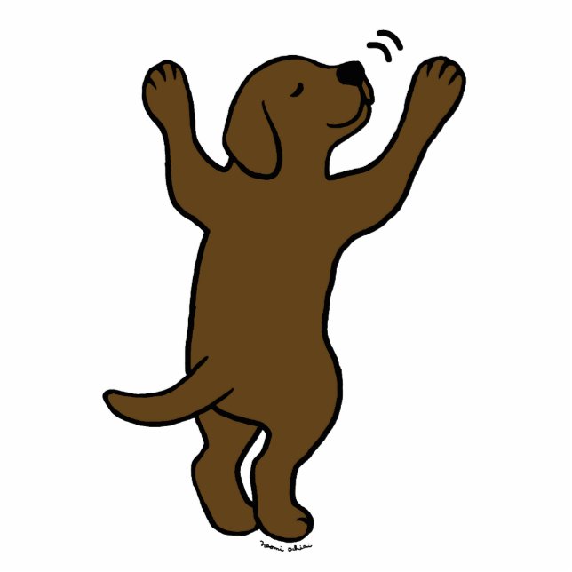 Chocolate Labrador Puppy Hug Cartoon Cutout (Front)