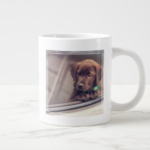 Chocolate Labrador Puppy In Car Giant Coffee Mug