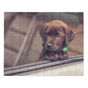 Chocolate Labrador Puppy In Car Jigsaw Puzzle