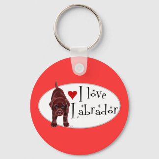 Chocolate Labrador Puppy Keychain