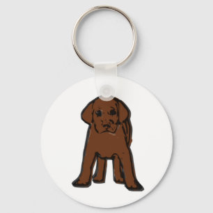 chocolate labrador puppy keychain