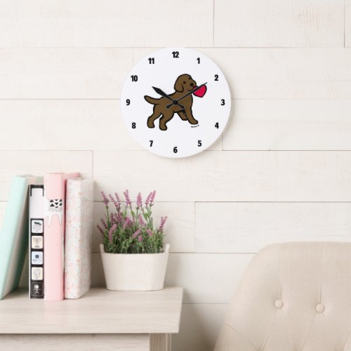 Chocolate Labrador Puppy Little Heart Large Clock