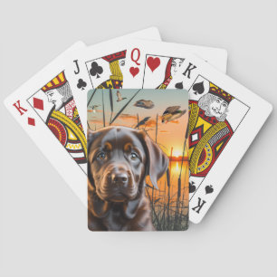 Chocolate Labrador Puppy Playing Cards, Labrador Poker Cards