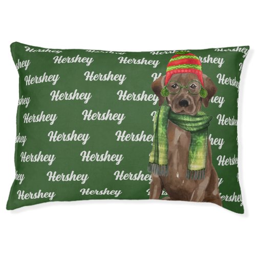 Chocolate Labrador Retreiver Name Christmas Pet Bed