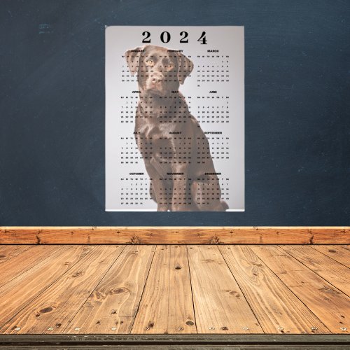 Chocolate Labrador Retriever 2024 Wall Calendar Poster