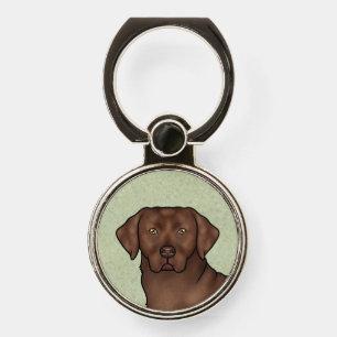 Chocolate Labrador Retriever Art Cute Lab Dog Head Phone Ring Stand