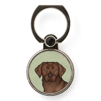 Chocolate Labrador Retriever Art Cute Lab Dog Head Phone Ring Stand