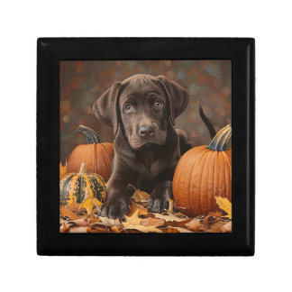 Chocolate Labrador Retriever Autumn Gift Box