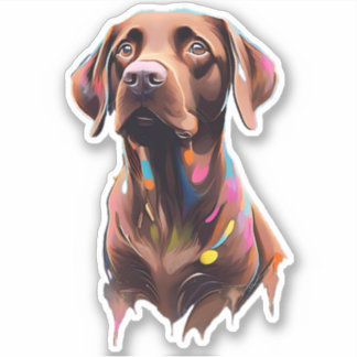 Chocolate Labrador Retriever, "Beau" Vinyl Decal, Sticker
