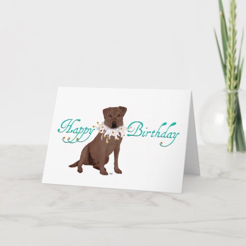 Chocolate Labrador Retriever Birthday Card