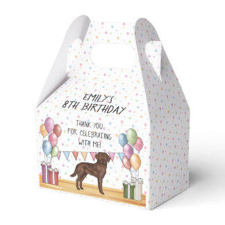 Chocolate Labrador Retriever Birthday Thank You Favor Boxes