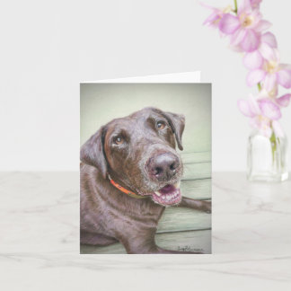 Chocolate Labrador retriever blank notecard