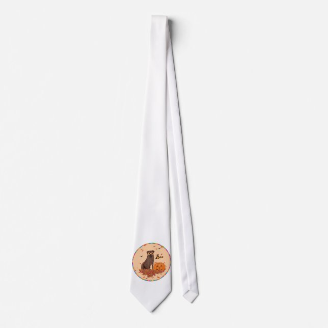 Chocolate Labrador Retriever Boo! Neck Tie (Front)