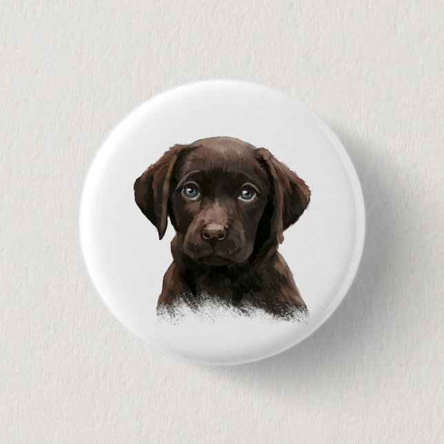 Chocolate Labrador Retriever Brown Button (Front)