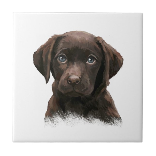 Chocolate Labrador Retriever Brown Ceramic Tile (Front)