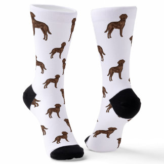 Chocolate Labrador Retriever Brown Dog Pattern Socks