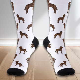 Chocolate Labrador Retriever Brown Dog Pattern Socks