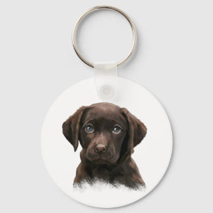 Chocolate Labrador Retriever Brown Keychain