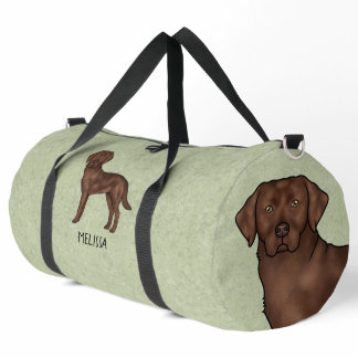 Chocolate Labrador Retriever Brown Lab Dog Green Duffle Bag