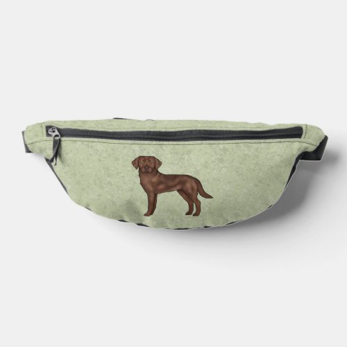 Chocolate Labrador Retriever Brown Lab Dog Green Fanny Pack