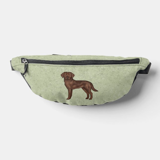 Chocolate Labrador Retriever Brown Lab Dog Green Fanny Pack (Lay Down)