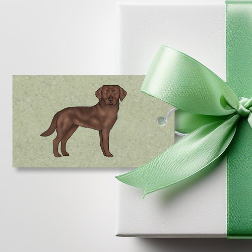 Chocolate Labrador Retriever Brown Lab Dog Green Gift Tags