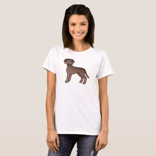Chocolate Labrador Retriever Cartoon Dog Drawing T_Shirt