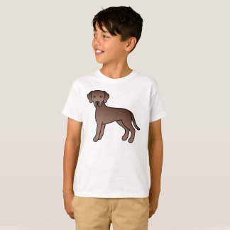 Chocolate Labrador Retriever Cartoon Dog Drawing T-Shirt