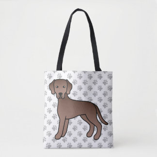 Chocolate Labrador Retriever Cartoon Dog Drawing Tote Bag